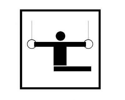 símbolo Deportes: Anillos del gimnasta
