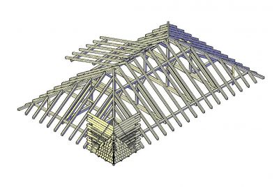 Timber Frame Design 3D DWG model