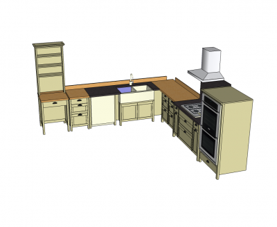 Traditional kitchen cabinets Sketchup model