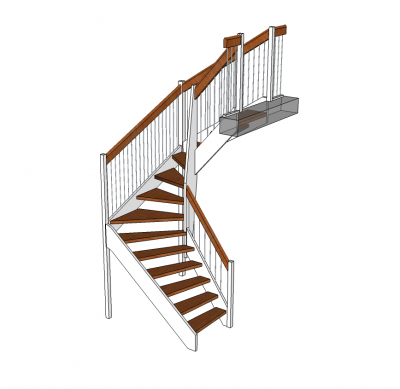 Winder staircase Sketchup model