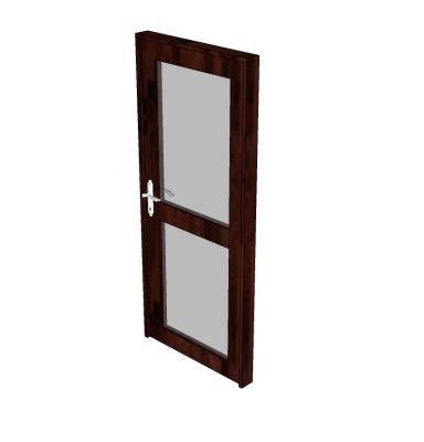 La madera acristalada sketchup puerta y CAD dwg