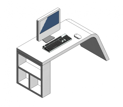 Modern Computer desk Revit model