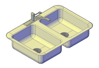 Double Bowl Sink 3d model
