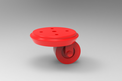 Fusion 360 (step file) 3D CAD Model of Swivel castor, Ø  x width [mm] 50x14+14	H=64 (mm)      Load Capacity 200[kg]