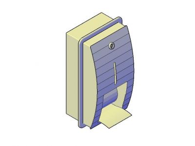 Dispensador de papel higiénico modelo 3D DWG