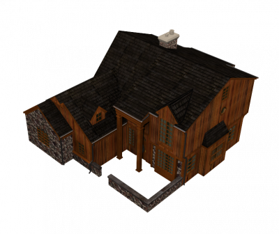 Modello 3DS Max della casa in legno