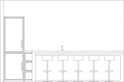 3867mm  Height Wooden Bar with Bricks Design Front Elevation dwg Drawing