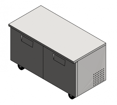 Undercounter commercial fridge Revit model 