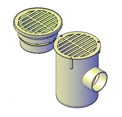 PVC pipe drain connectors 3D CAD block 