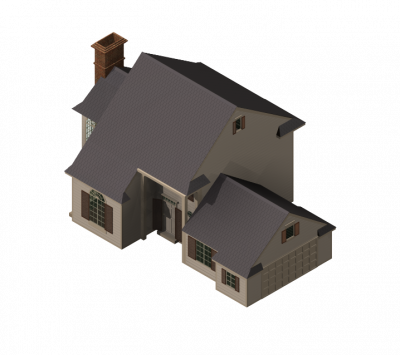 Detached house design 3DS Max model 