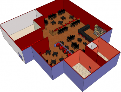 Restaurant design Sketchup model 