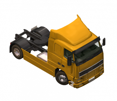 Semi-Trailer truck 3DS Max model 