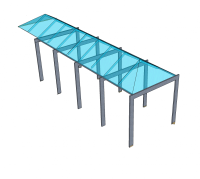 Covered canopy Sketchup model 