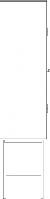 399mm Wide Steel Frame with Glass Door Cabinet Left Side Elevation dwg Drawing