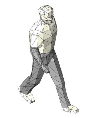 3D Geometry Man Walking Revit Family