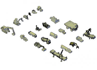 3D Heavy vehicles CAD collection DWG blocks