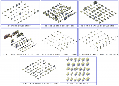 3D Дизайн интерьера CAD коллекции