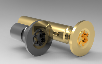 Autodesk Inventor 3D CAD Model of countersunk head screw D2.5	Pitch (mm)0.45	L(mm)10