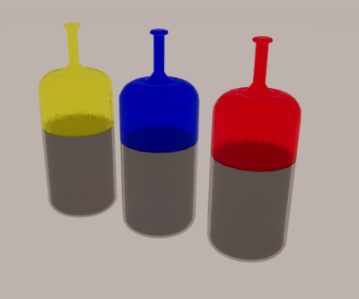 3 bi-colors bottles revit family
