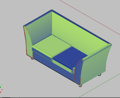 3d sofa couch high back DWG