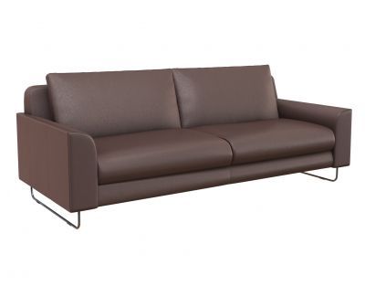 Sofá de couro de 3 lugares modelo 3ds max