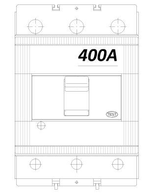 ABB MCCB Circuit breaker 400A 2D free Autocad download