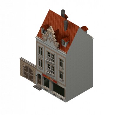 Modello 3DS Max della casa di città
