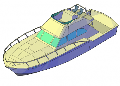 小型游艇3D CAD块