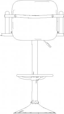 405mm Width Cantilever Chair Rear Elevation dwg Drawing
