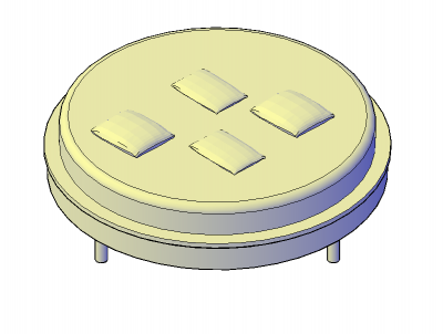 円形ベッド3D CAD dwg