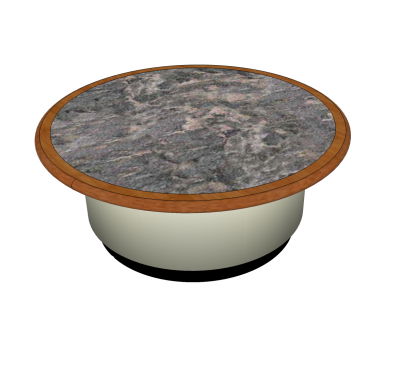 Round Coffee table skp and 3d dwg