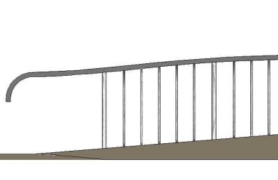 Arquitectónico - Elevación de rampa curvada