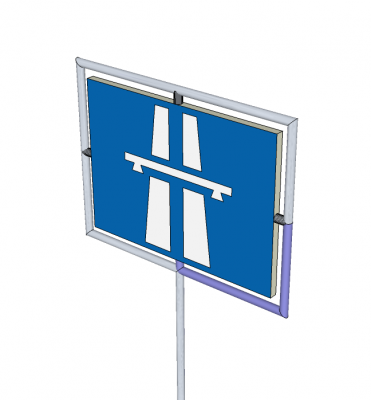 Motorway sign Sketchup model 