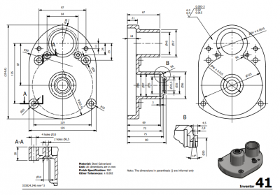 3 & 5 Axis CNC Machinable 2D CAD Drawing 41