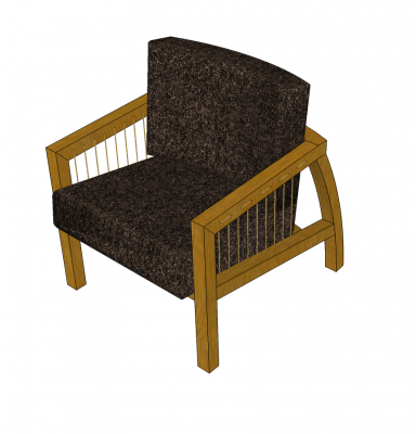 Contemporary rustic chair Sketchup model 