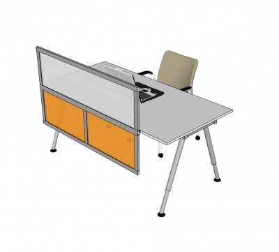 Desk screen divider Sketchup model 