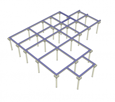 Structural pile foundation Sketchup model 