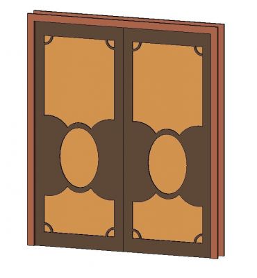 Decorative Door Panel Revit Family 