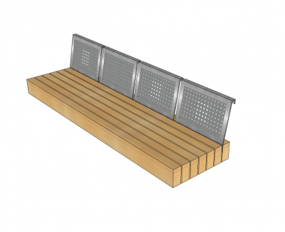 Contemporary outdoor bench Sketchup model 