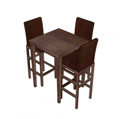 Bar table and stools Sketchup model