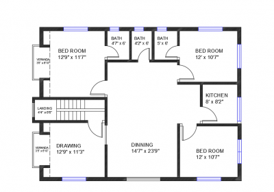 43'x 32' House Plan