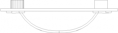 44mm Top Length Curvy Drawer Handle Plan dwg Drawing