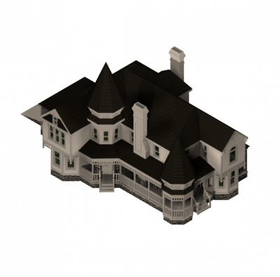 Large Victorian house 3DS Max model 