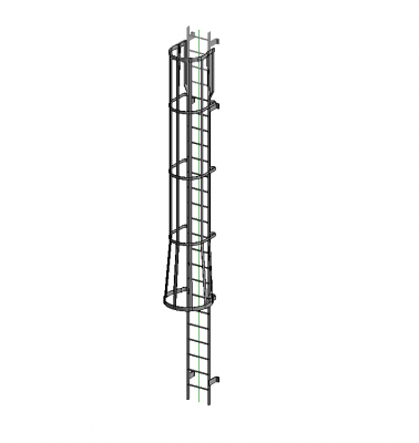 Ladder with cage Revit family 
