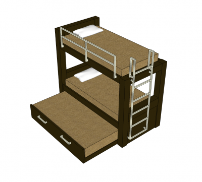 Modern bunk bed Sketchup model