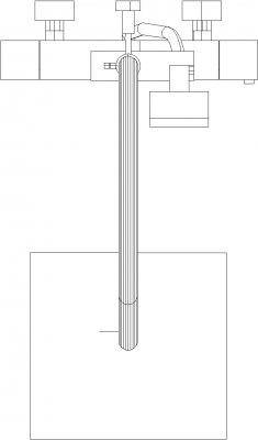 457mm Top Length Shower with Spray and Mixer Plan dwg Drawing