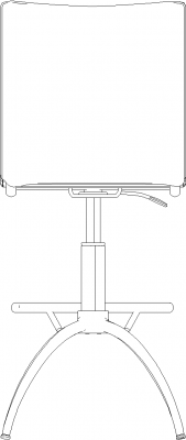 459mm Width Upholstered Bench Rear Elevation dwg Drawing