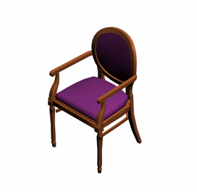 Обеденный стул 3D Max, Revit и 3D-модели DWG