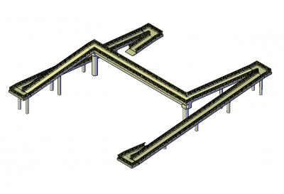 Foot bridge design 3D DWG block