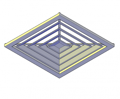 Ceiling Tile diffuser 3D DWG block